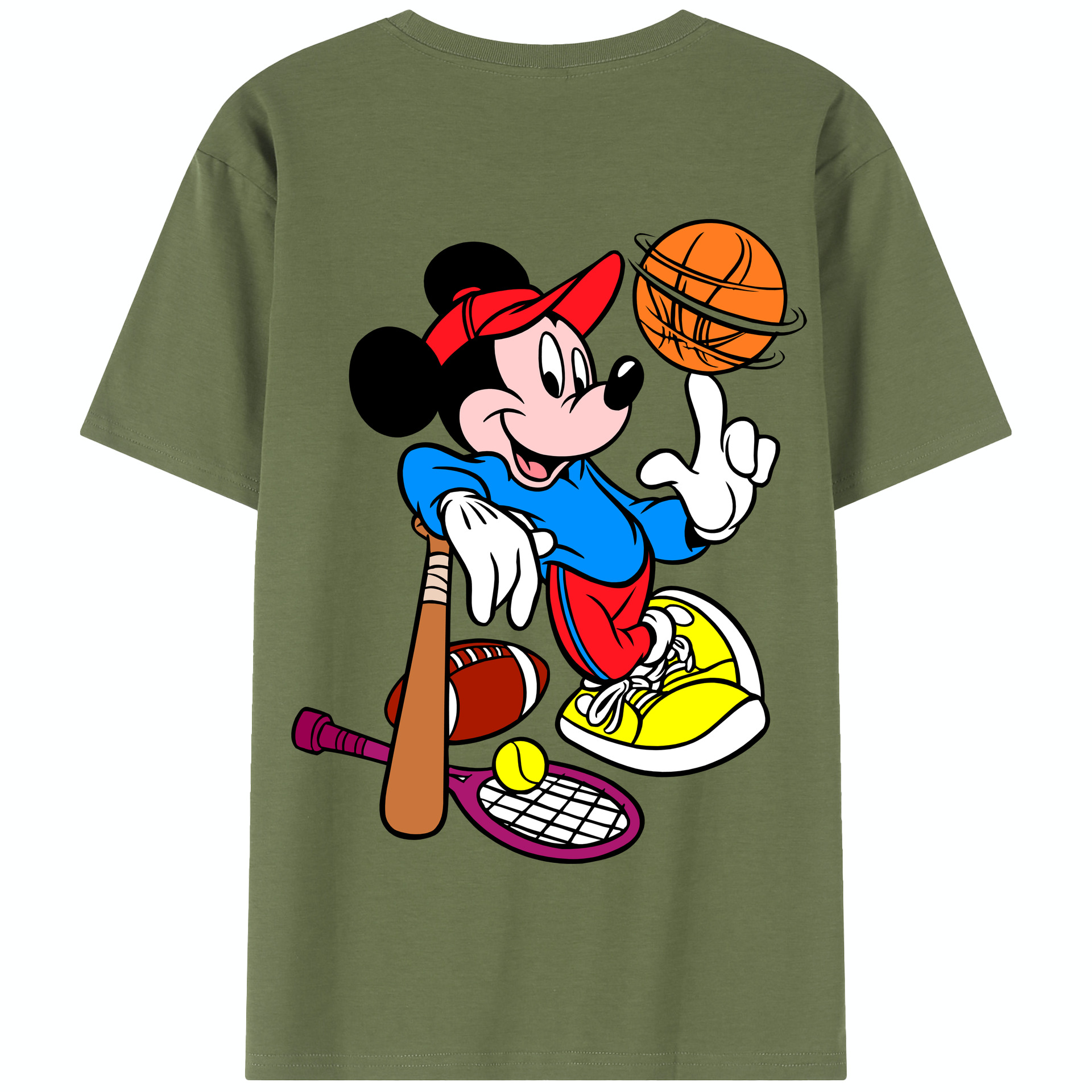 （画像用） ミッキーマウス Mickey Mouse 綿100％半袖Tシャツ（背面プリント）